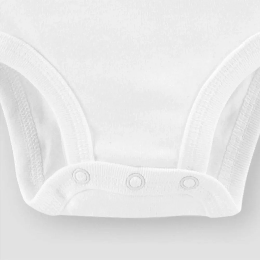 NWT Carter's Baby 4pk Short Sleeve Bodysuit - White 3M Cotton Crew Neck, Tagless